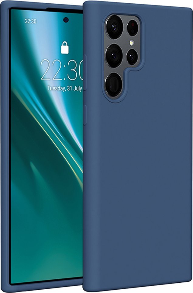 Etteri Nakładka Etteri Silicone Case do Samsung Galaxy S22 Ultra ciemnoniebieska