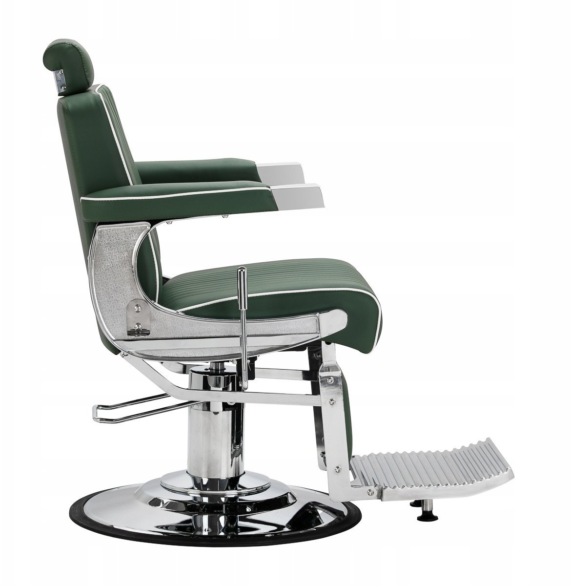 Gabbiano fotel barberski Visionerio zielony chrom rama