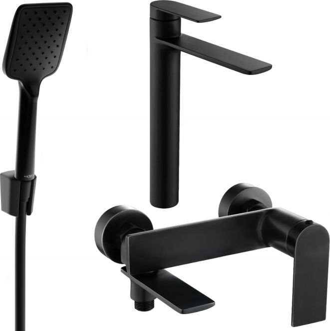 Mexen Mexen Zero R62 zestaw wannowy, czarny - 71113R62-70