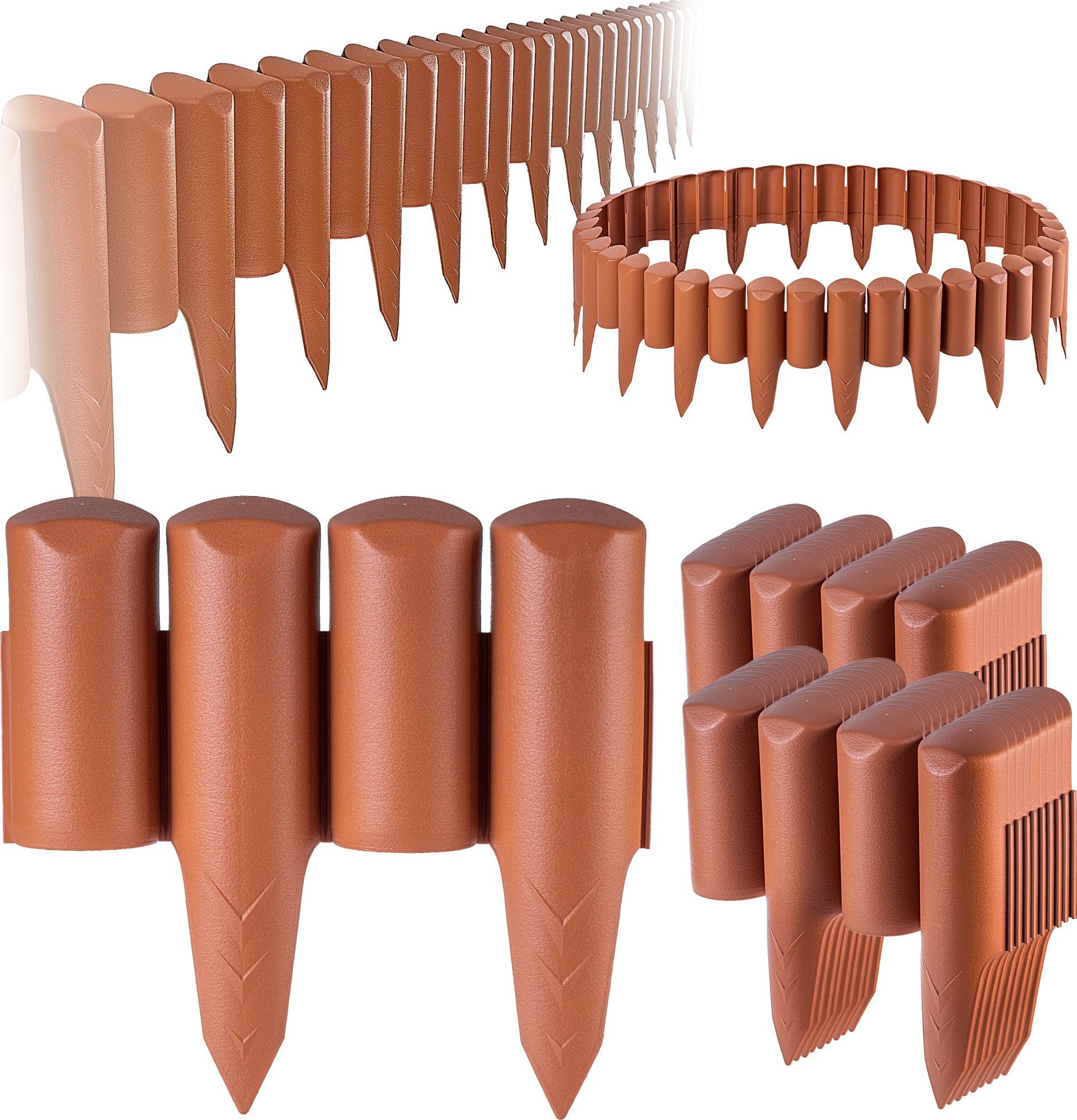 Kadax KADAX Palisada Ogrodowa Obrzeże Płotek 5m Trawnikowy Obrzeża Terakota Plastikowa