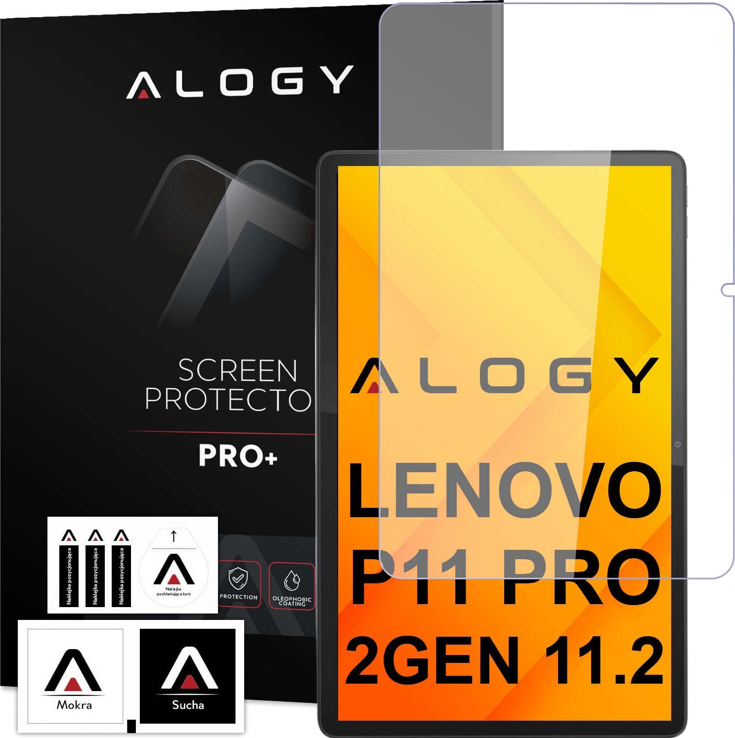 Alogy Szkło hartowane na ekran Lenovo Tab P11 Pro 2 Gen 11.2 TB132 2Gen TB-132FU TB-132XU Screen Protector Pro+ 9H