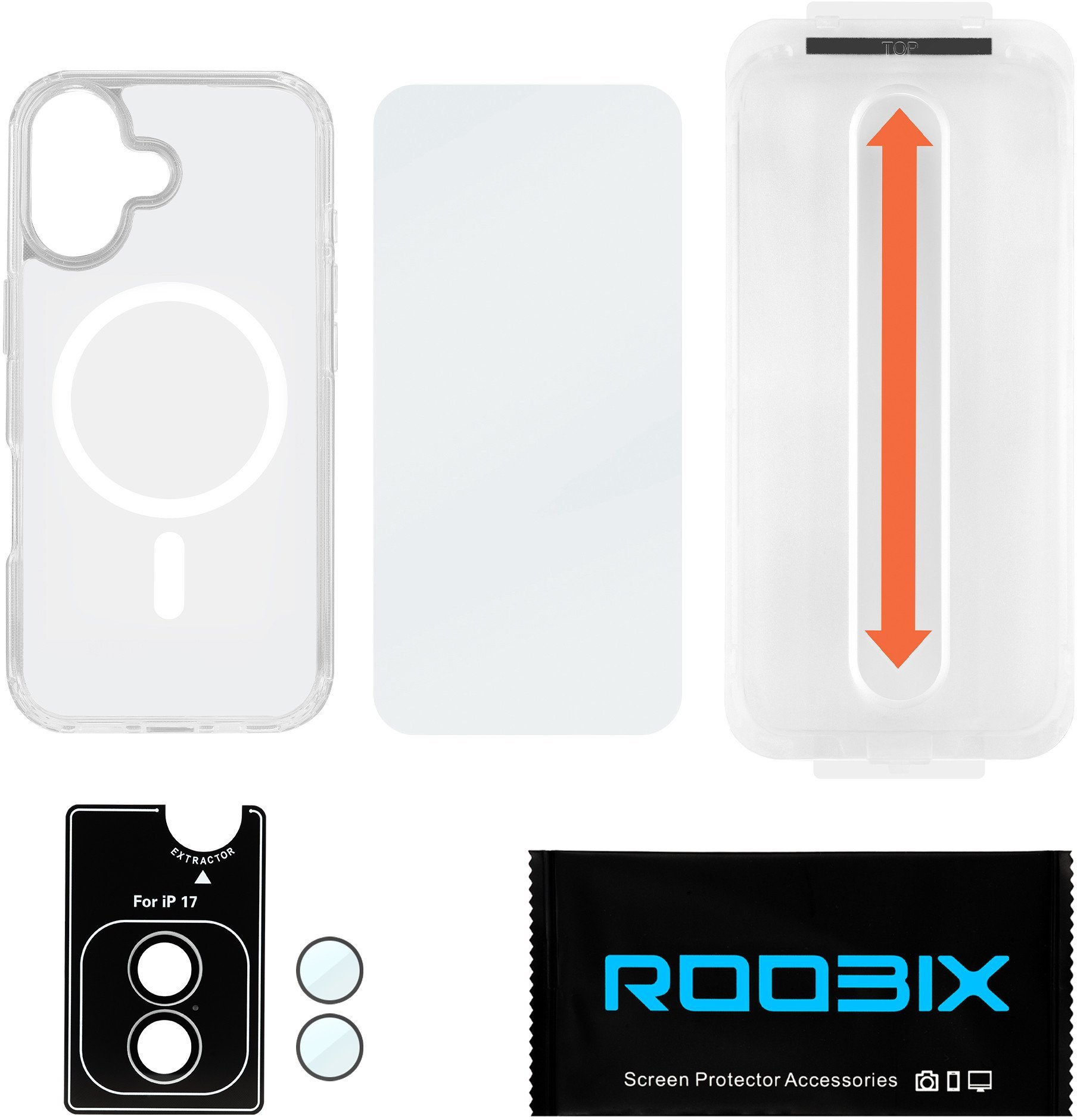 Zestaw Roobix 3w1 Combo do iPhone 17 (etui MagSafe + szkło + ochrona obiektywu)