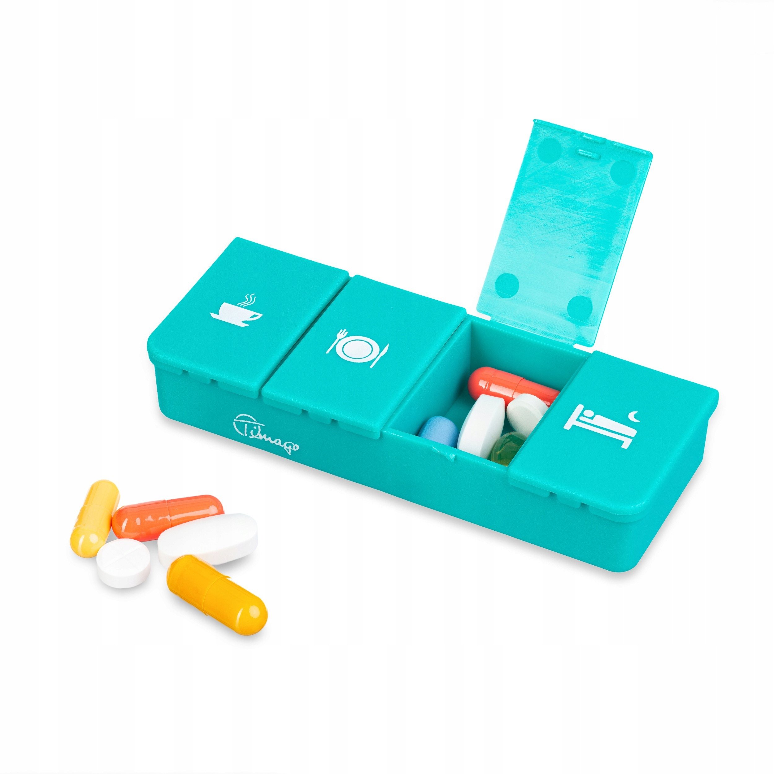 Kasetka pudełko do podawania leków dzienna - 4 pory dnia