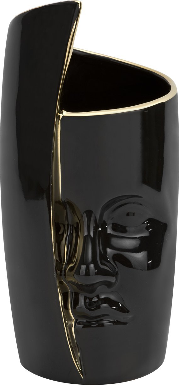Art-Pol Ceramiczny wazon dekoracyjny Twarz czarno-złoty