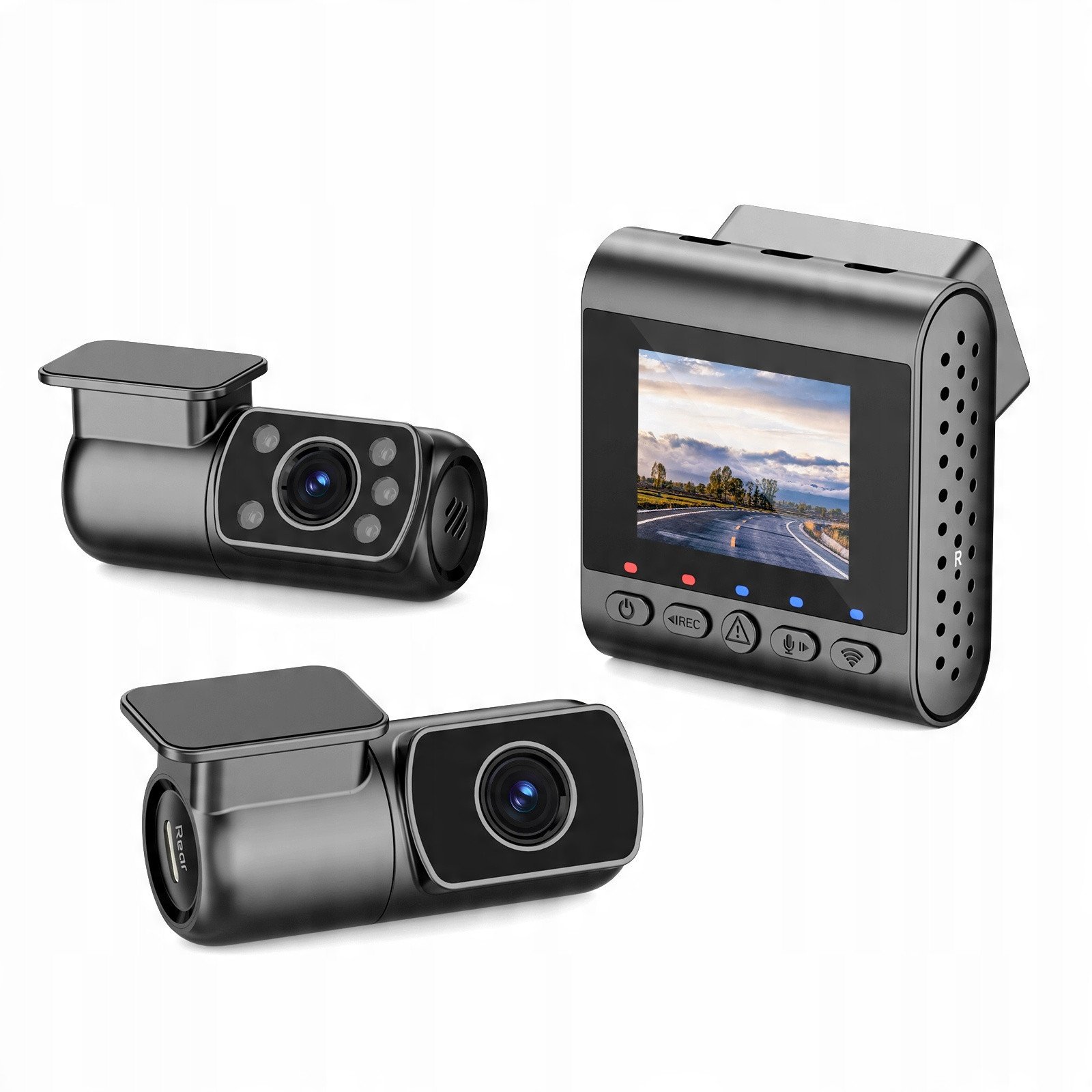 Wideorejestrator SJCAM M60S Kamera samochodowa 4K kamera Przód+Tył+Wnętrze