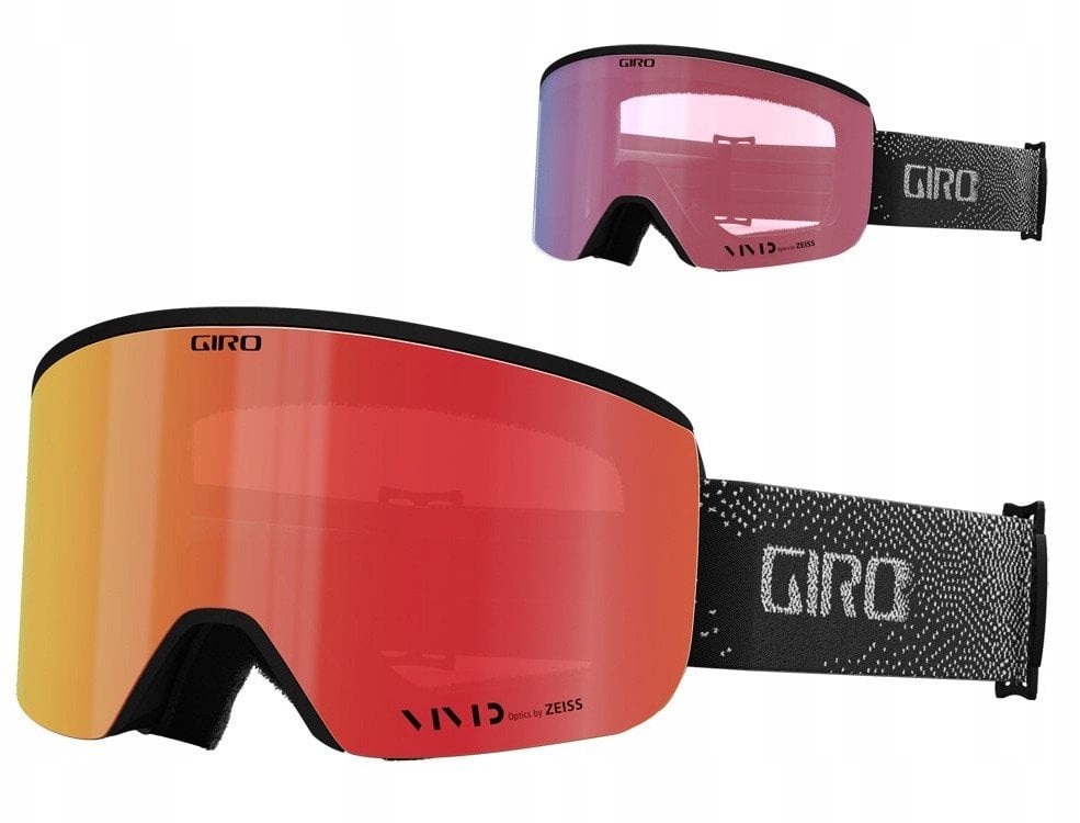 Gogle zimowe GIRO AXIS BLACK & WHITE BIT TONE (Szyba lustrzana kolorowa VIVID-Carl Zeiss VIVID EMBER 19-42% S2 + Szyba lustrzana kolorowa VIVID-Carl Z