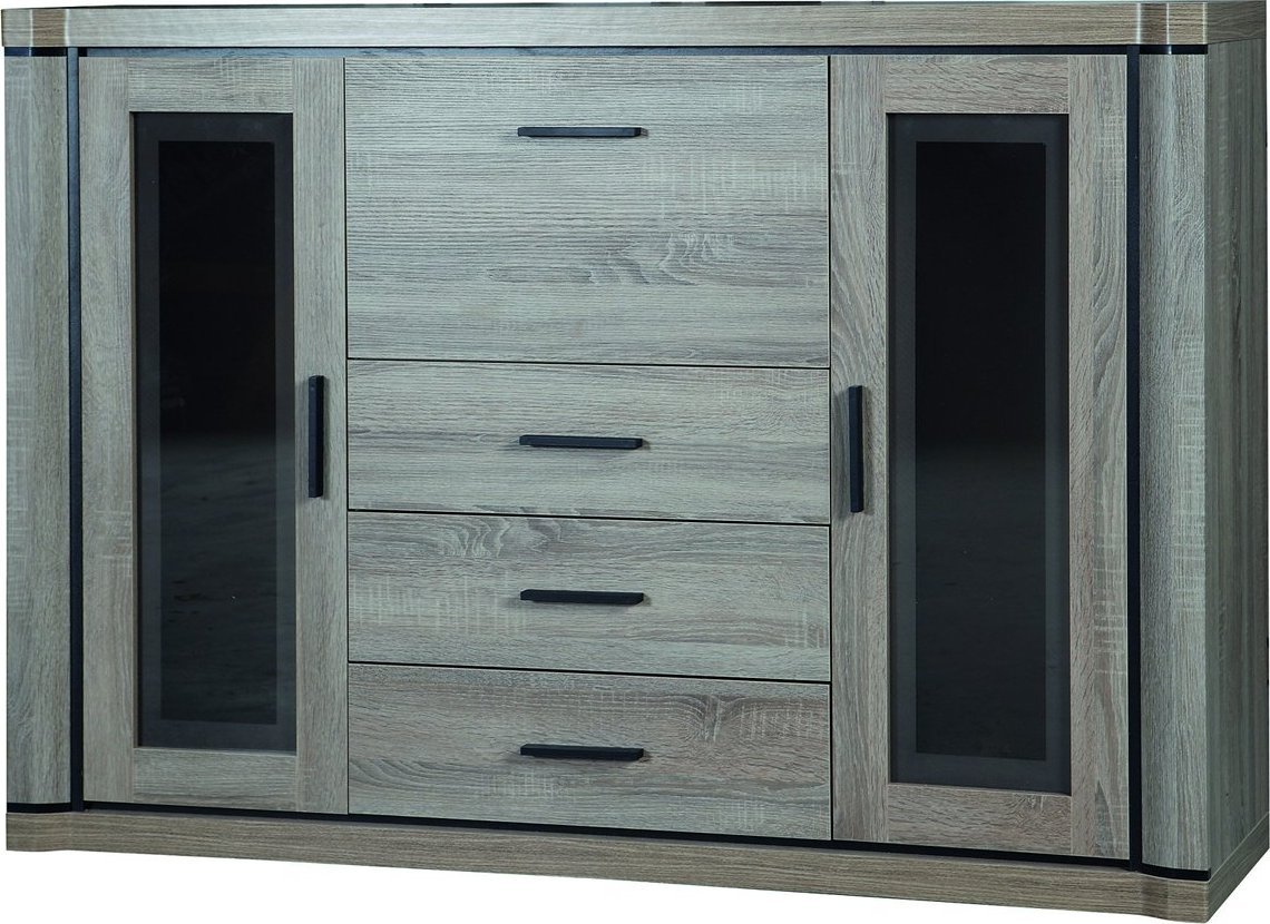 Elior Komoda z witryną i barkiem dąb truflowy - Verna 9X