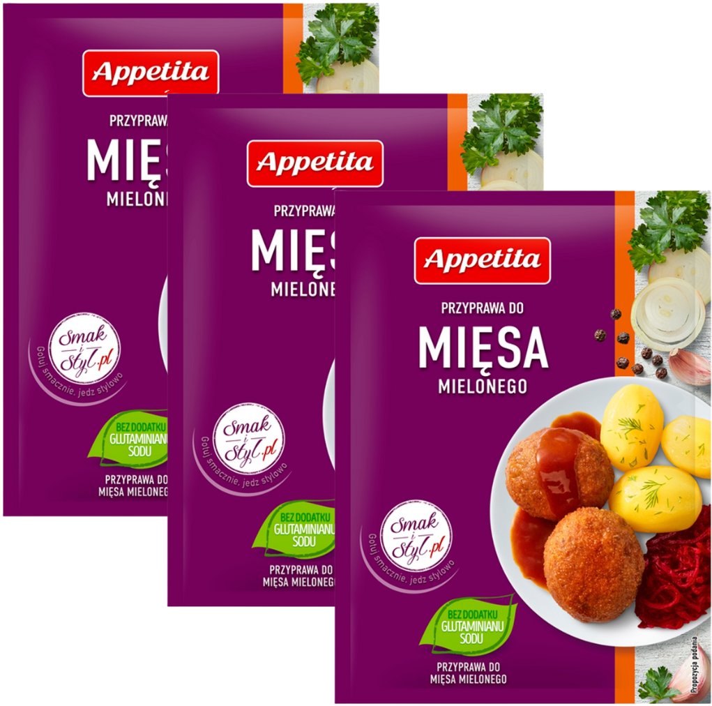 Appetita Przyprawa do mięsa mielonego 20 g x 3 sztuki