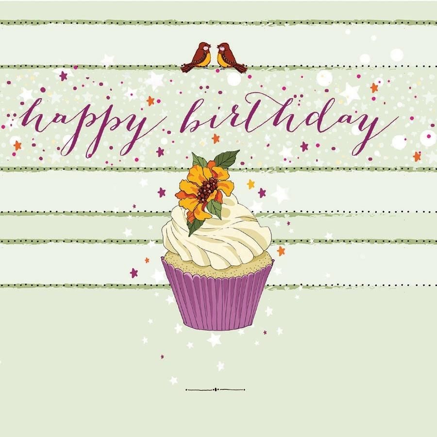 Clear Creation Karnet Swarovski kwadrat CL0204 Urodziny muffinka