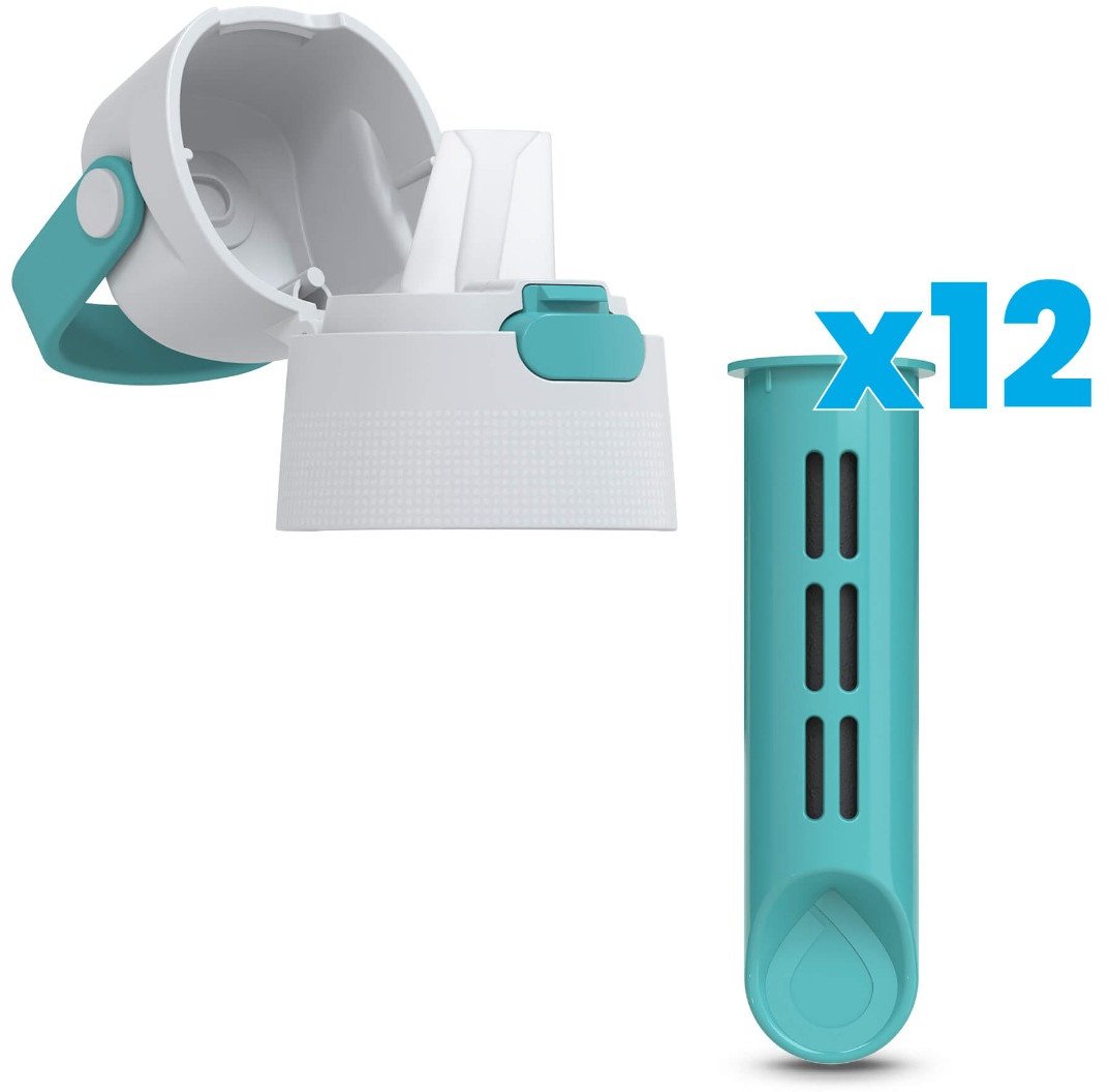 ZESTAW 12 Filtrów do Butelki Filtrującej Dafi SOFT i SOLID Turkusowy