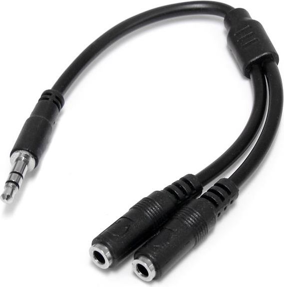 Kabel StarTech Jack 3.5mm - Jack 3.5mm x2 0.15m czarny (MUY1MFFS)