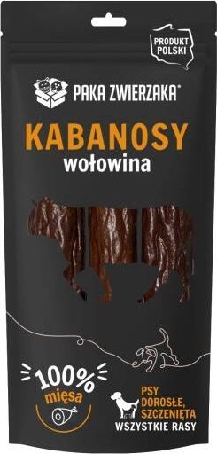 Paka Zwierzaka PAKA ZWIERZAKA- Kabanosy wołowina 3 szt (80g)