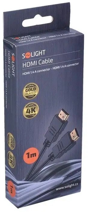 Solight HDMI kabel s Ethernetem, HDMI 1.4 A konektor - HDMI 1.4 A konektor, blistr, 1m
