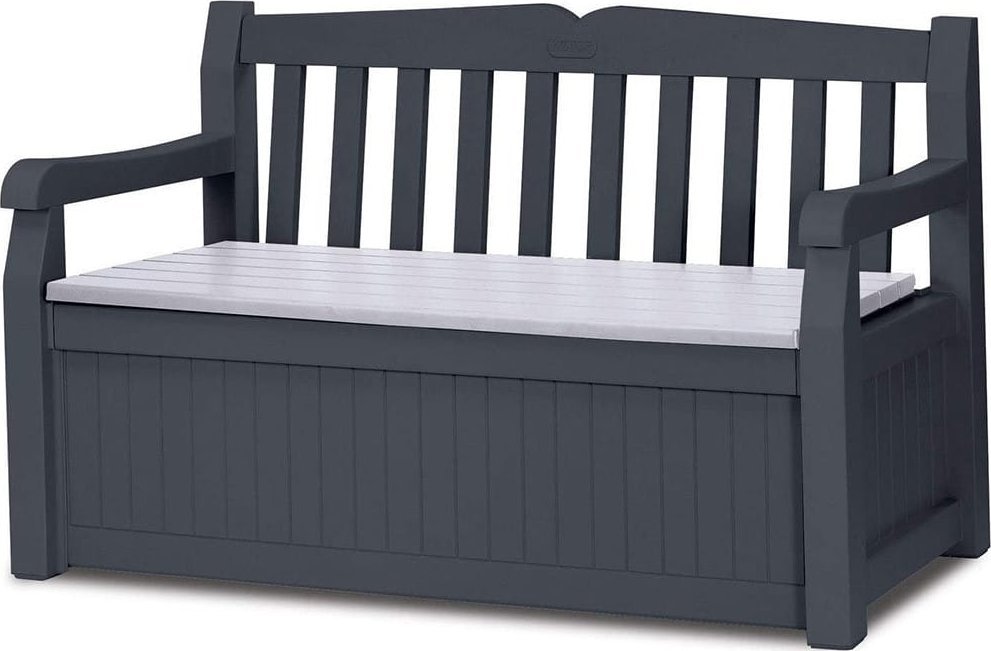Keter Ławka ogrodowa ze schowkiem EDEN GARDEN BENCH BOX, grafitowy/jasny szary 250076 KETER