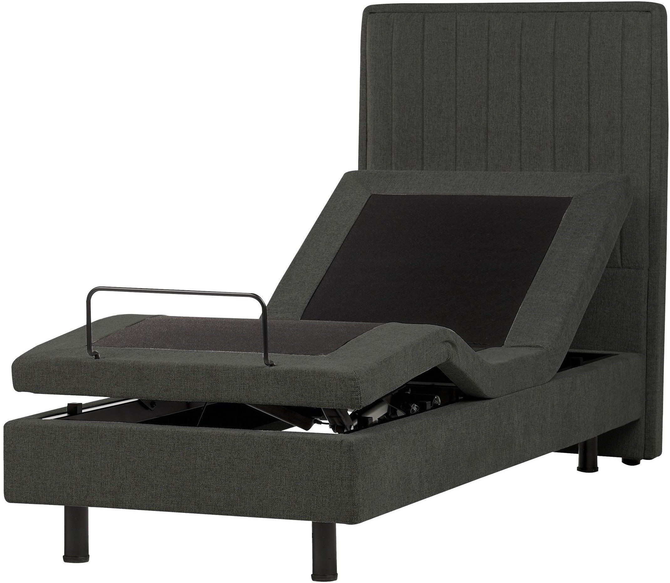 Beliani Łóżko regulowane DUKE II 80 x 200 cm ciemnoszary