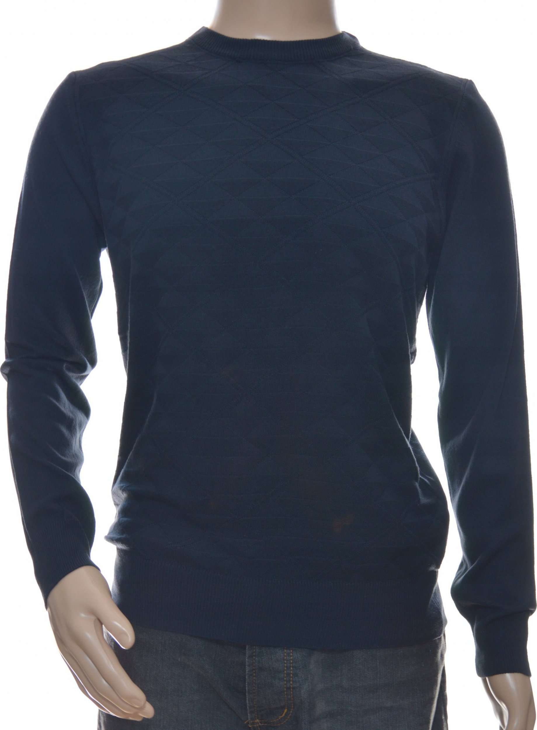 Leccos Sweter sweterek męski granatowy z kaszmirem L