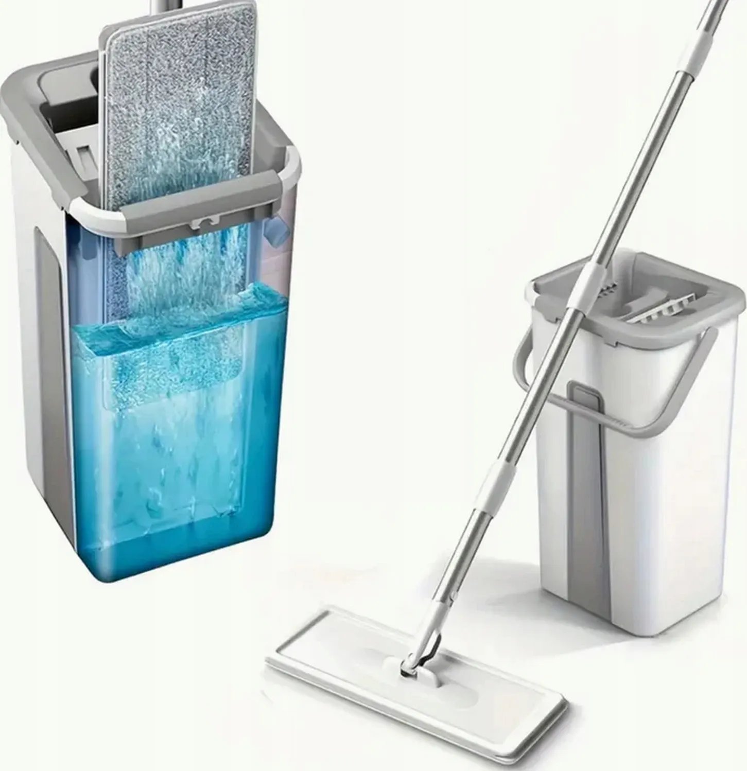 Mop Promis Mop Płaski Obrotowy z Wyciskaczem i Wiadrem Dwukomorowym Ultramop Promis MS106N