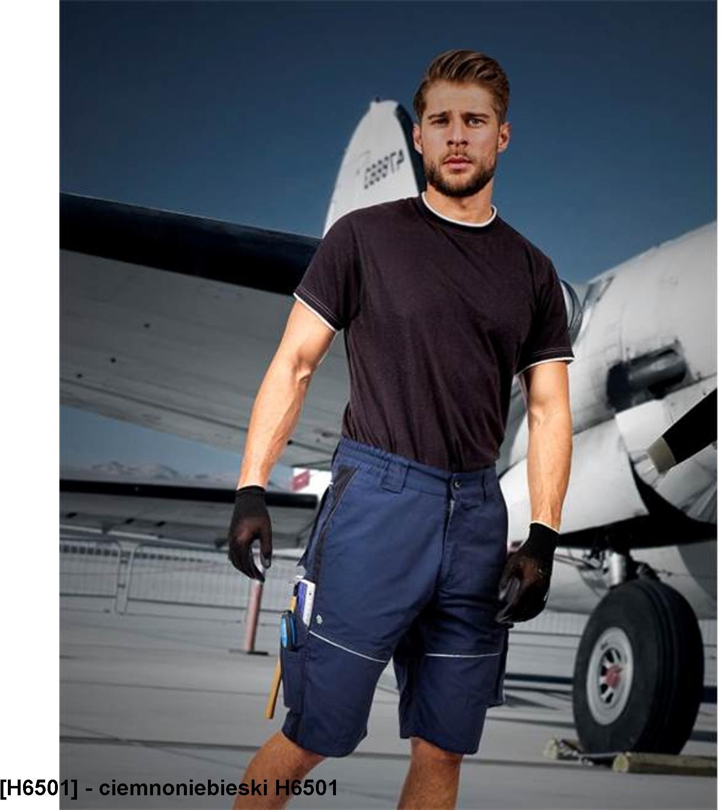 ARDON URBAN szorty spodenki 65 % poliester, 35 % bawełna, canvas, ok. 270 g/m2 Tabiflex - stretch, 10 kieszeni na - ciemnoniebieski H6501 54