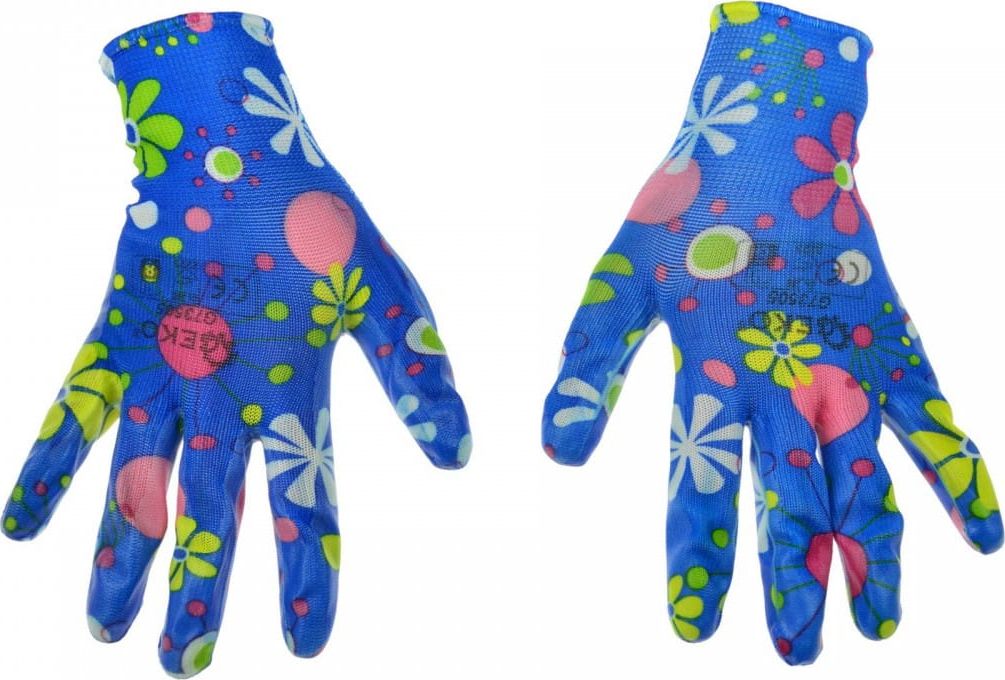 Geko Rękawice ogrodowe nitrylowe wzór kwiaty rozmiar 8" (G73505)