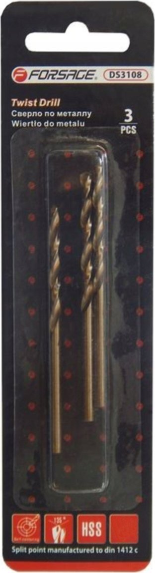 Wiertło Forsage Wiertło do metali 3.9mm HSS+Co(3szt)