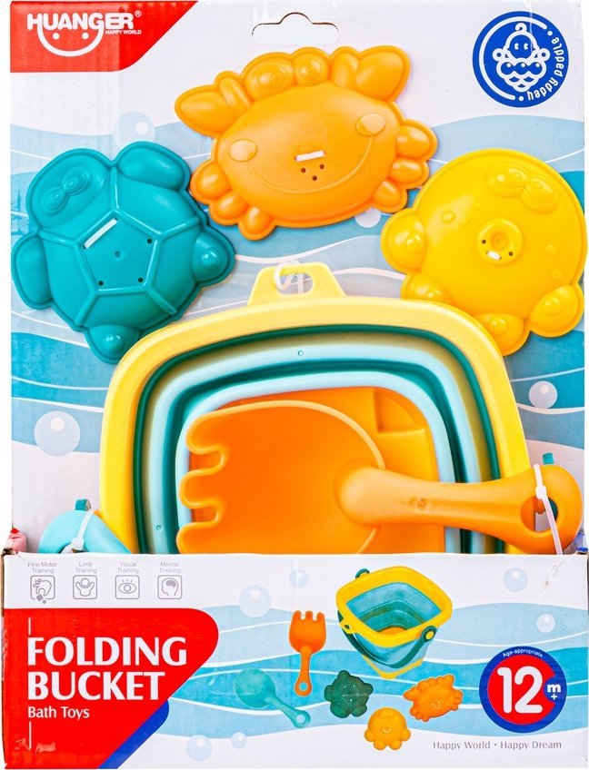 Składane Silikonowe Wiaderko + Akcesoria, Foremki Zestaw Do Zabawy W Piasku