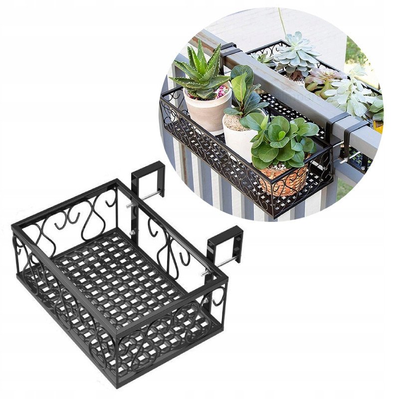 DONICA Balkonowa METALOWA STELAŻ Czarny MAT 30cm