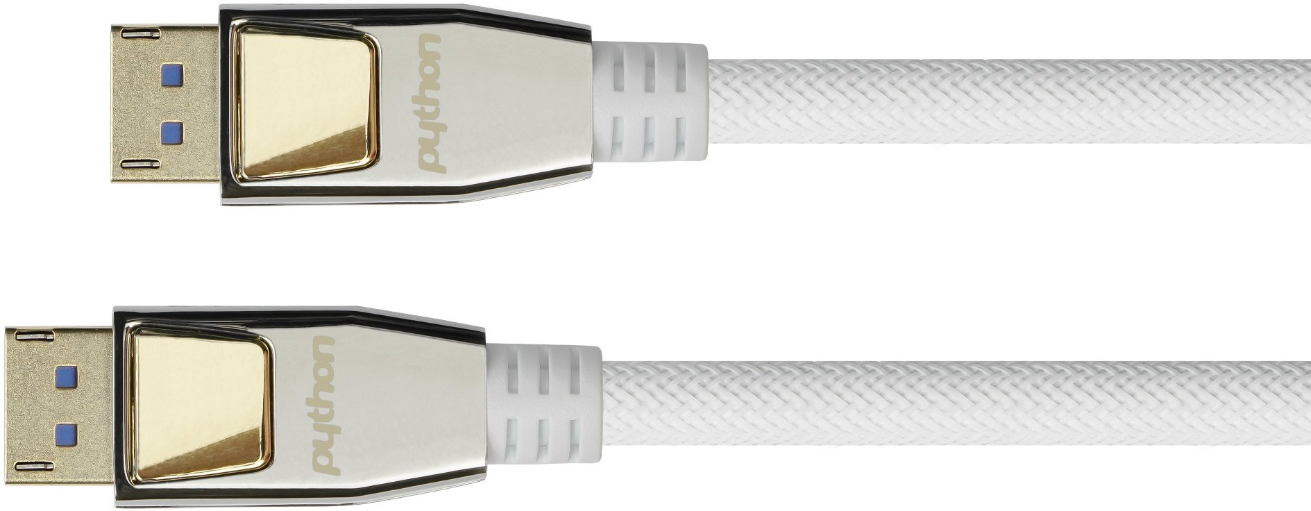 Python DisplayPort 2.0 Kabel Nylongeflecht weiß 3m