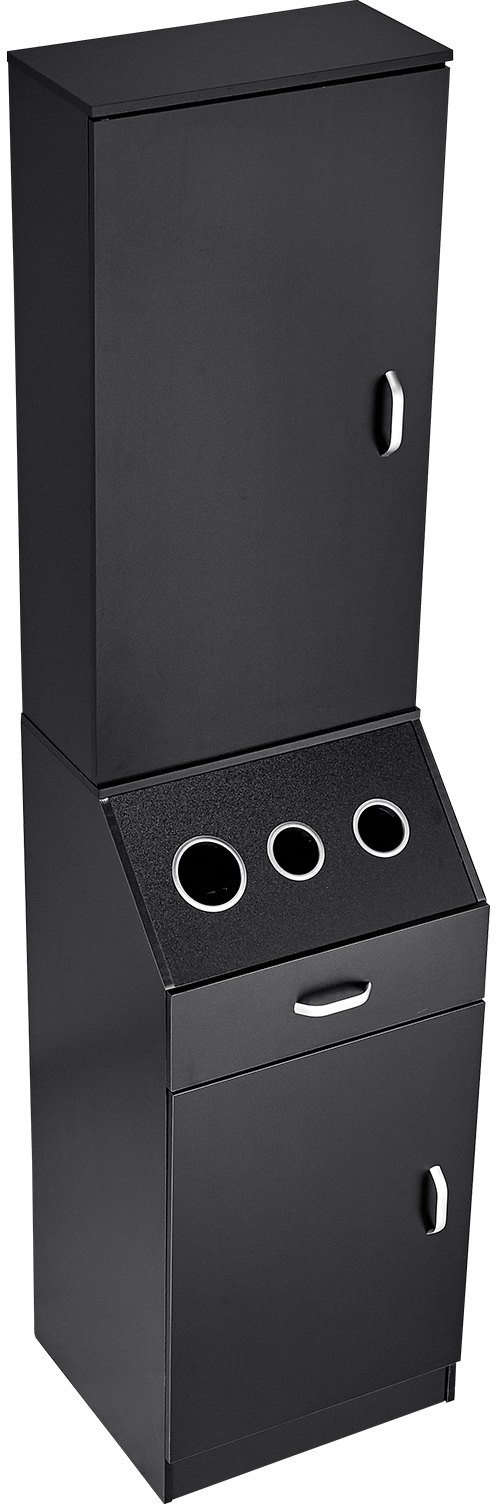 Szafa Fryzjerska Czarna z Suszarkami i Szufladą stacja 3 w 1 do salonu