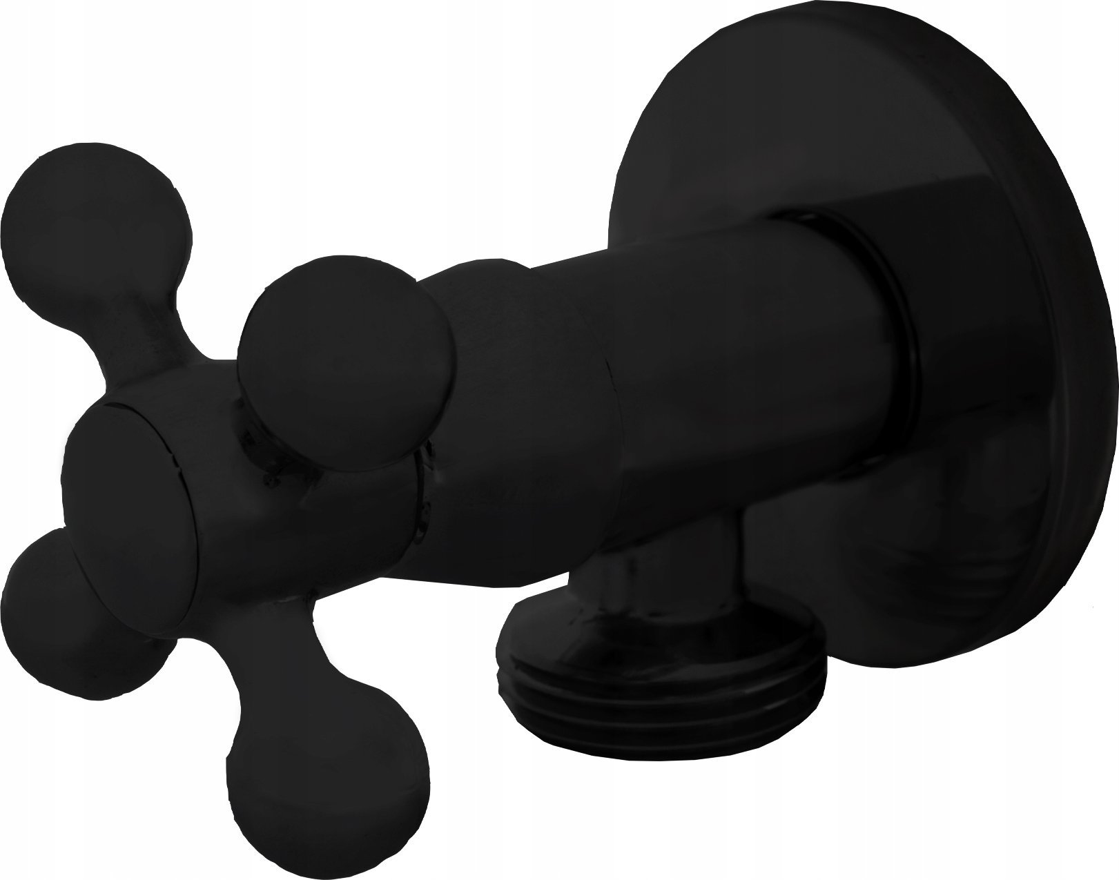 IDMAR Zawór kątowy 1/2x3/4 z głowicą ceramiczną RETRO 1010 czarny mat