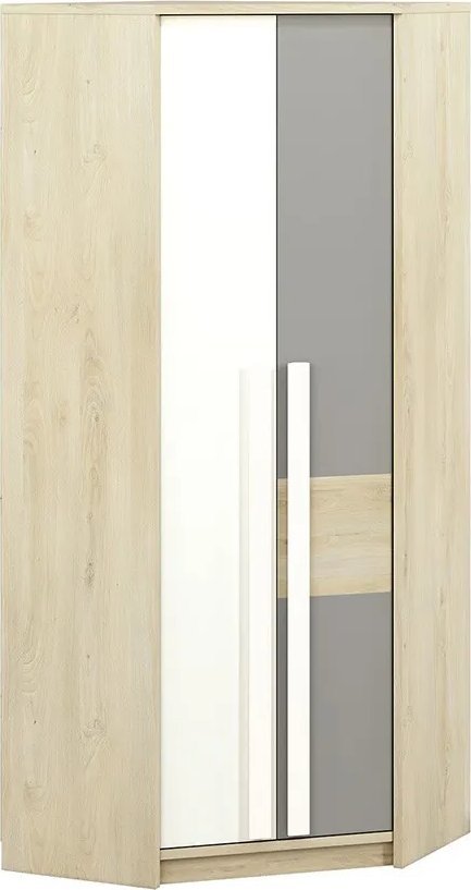 ML Meble Szafa narożna DOT 2D buk/biała/szara ML MEBLE