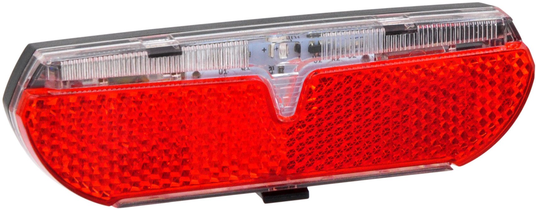 Lampa tylna Verso na bagażnik baterie 2xAAA moc. 80 mm z odblaskiem Uniwersalny