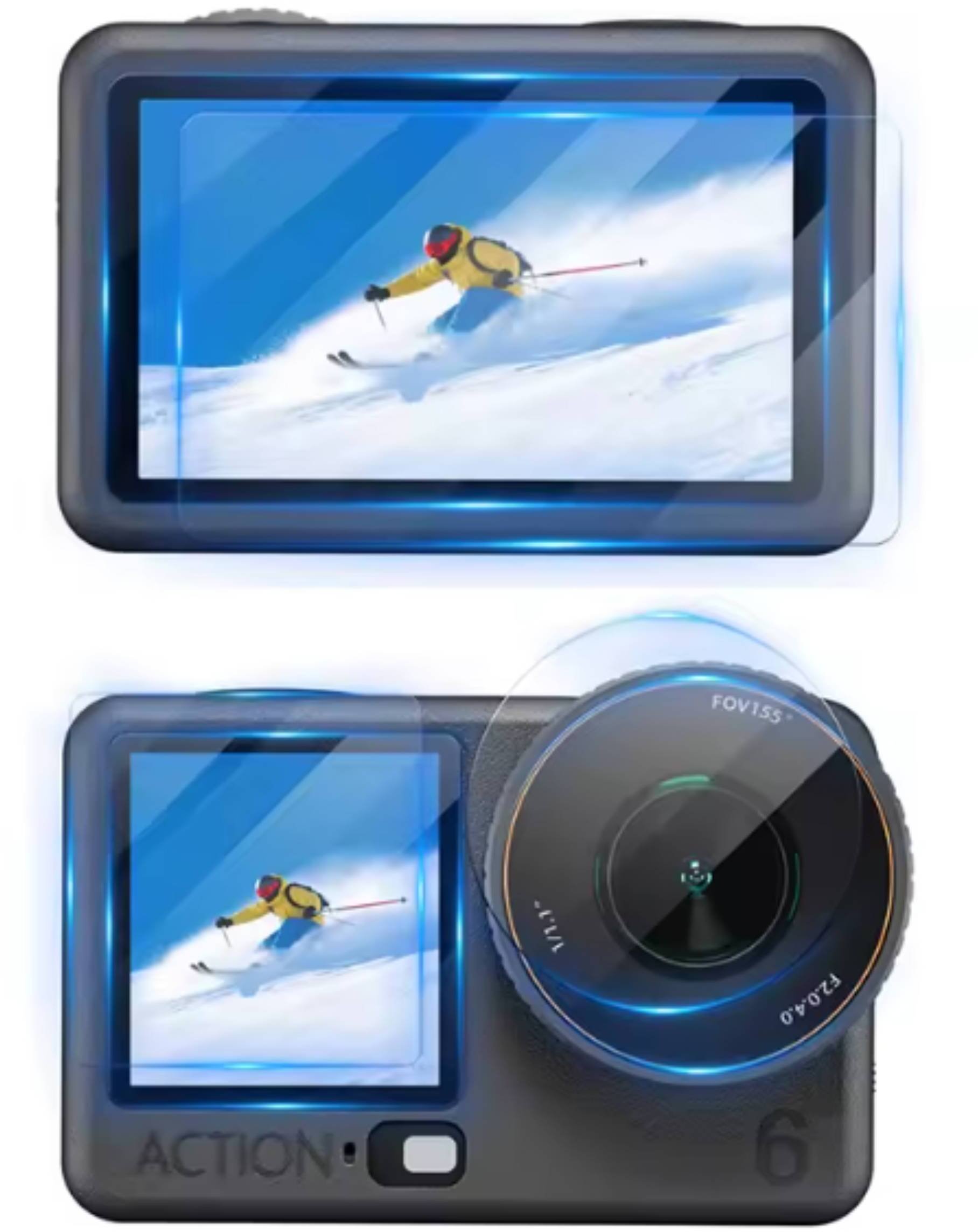 ZESTAW FOLIA OCHRONNA ZE SZKŁA HARTOWANEGO 9H DO KAMERY DJI OSMO ACTION 6