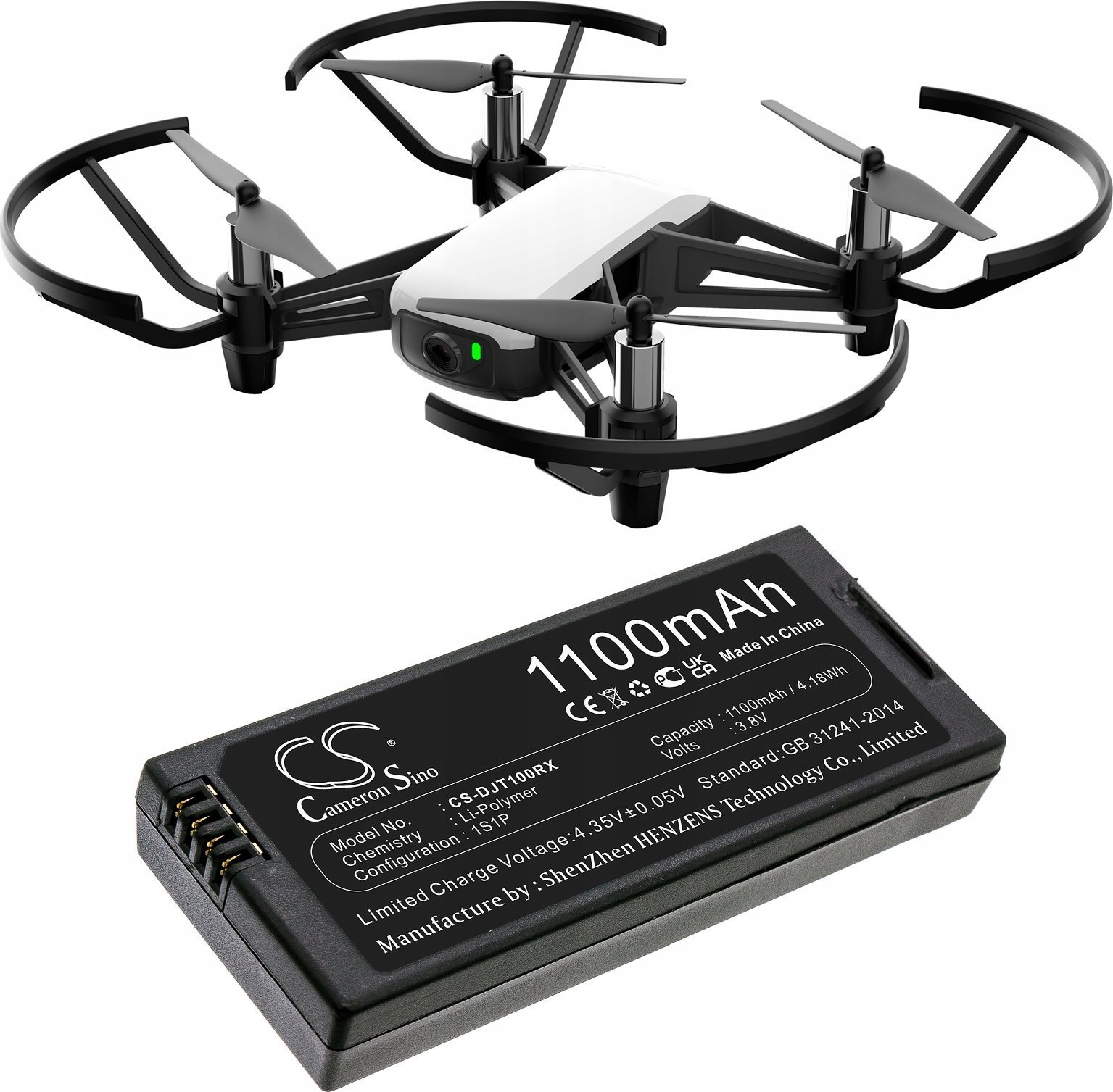 Cameron Sino Akumulator Typu T01 T-01 Do Drona Dji Tello / Cs-djt100rx 1100 Mah