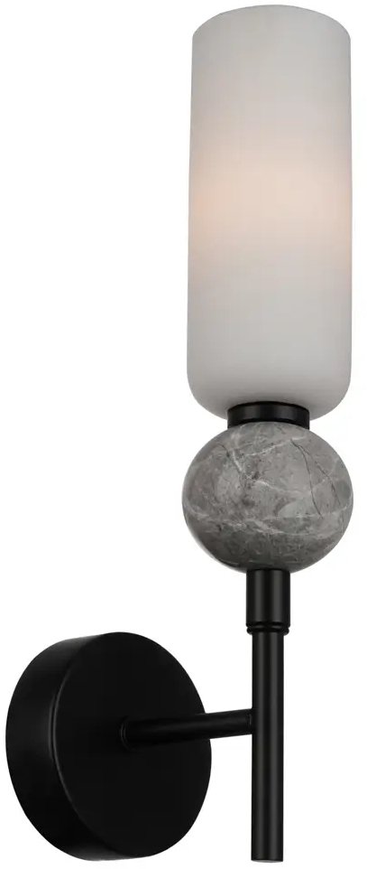 Naścienna lampa szklana Santos WL-95331-1-BK podłużna tuba szara czarna