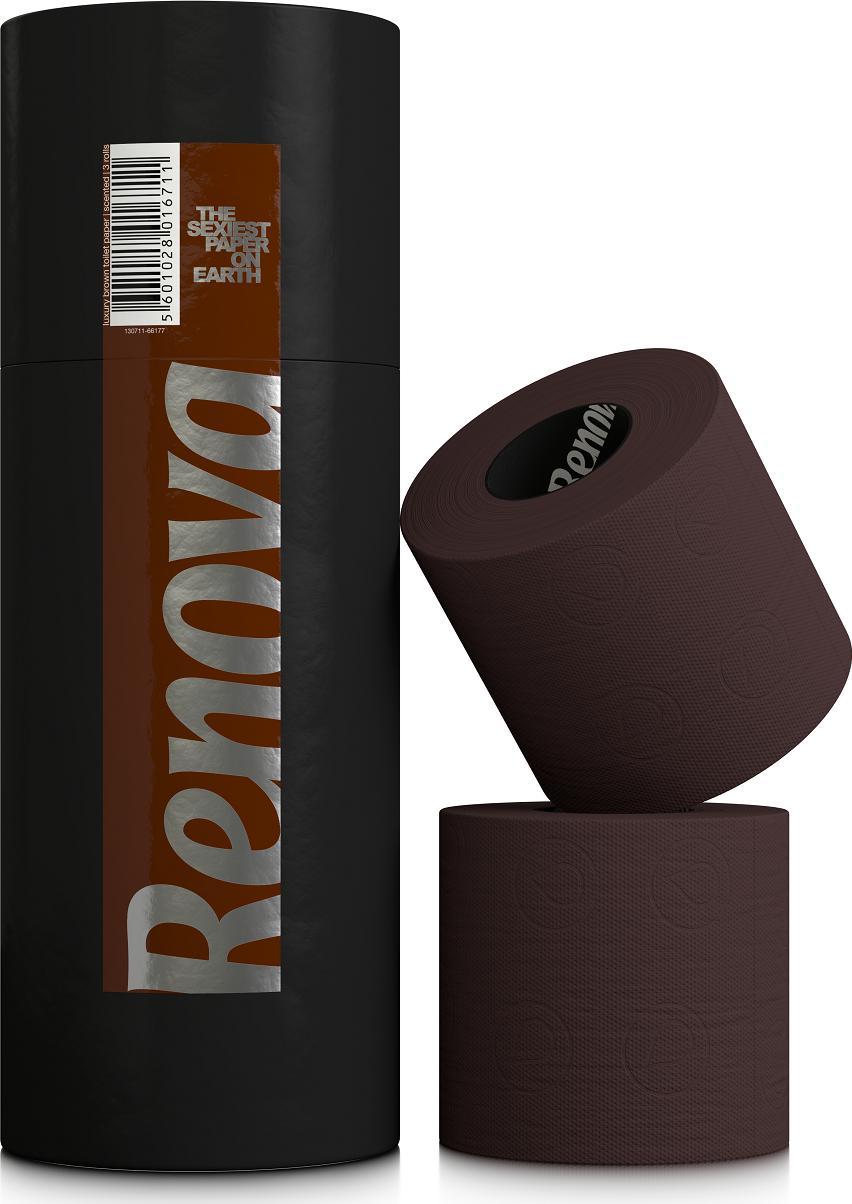 Renova Papier toaletowy Renova tuba prezentowa brązowy 3szt
