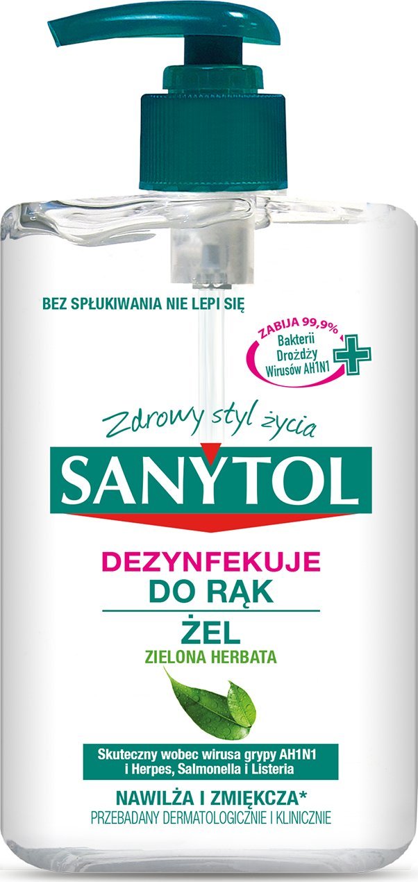 SANYTOL Żel do dezynfekcji rąk SANYTOL Zielona herbata 250 ml