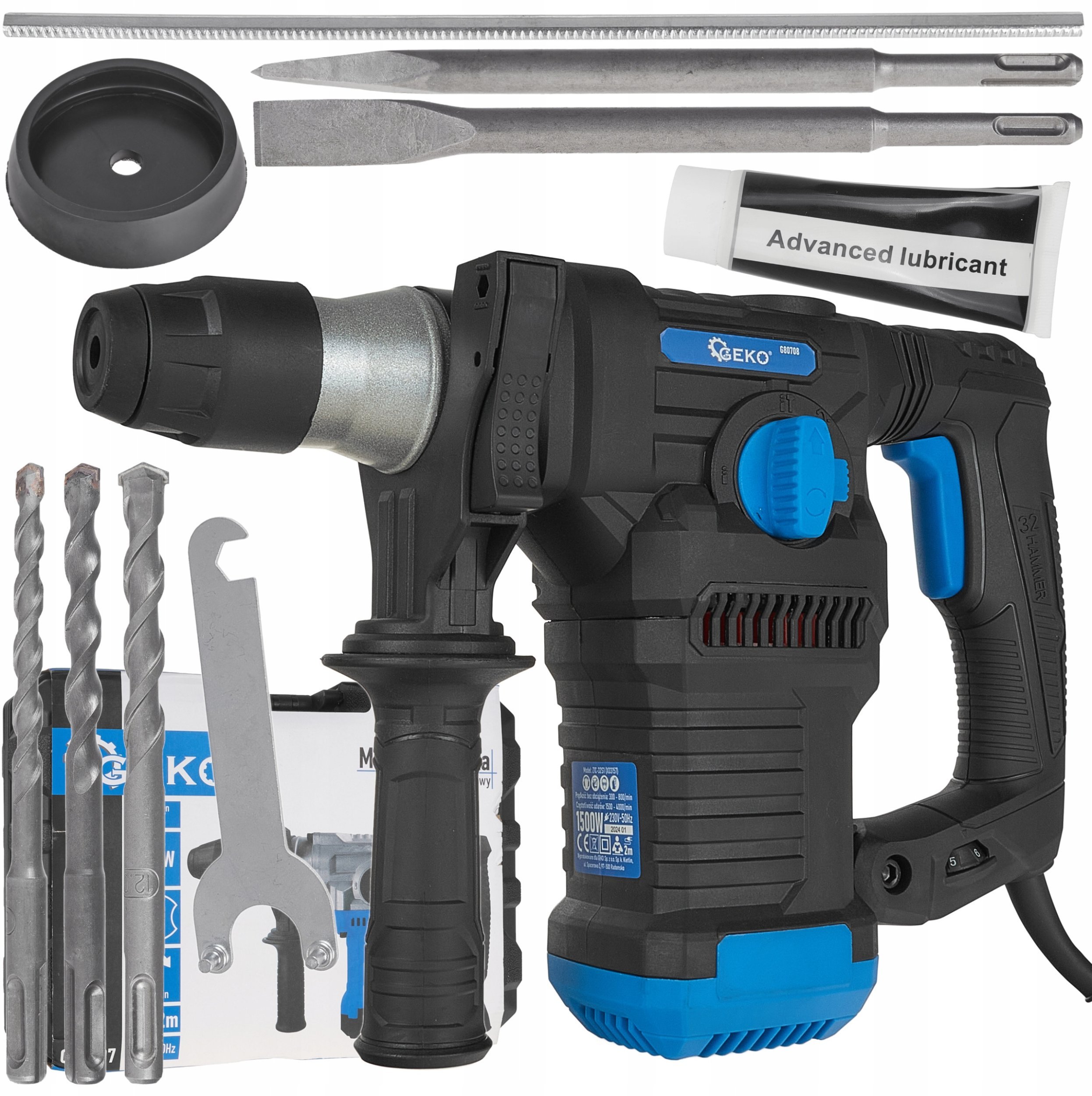 Młotowiertarka – młot udarowy 1500W 6J SDS+ /walizka/ (2)