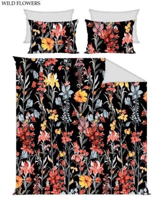 BED COV SET Wild Flowers COTTON 200x220