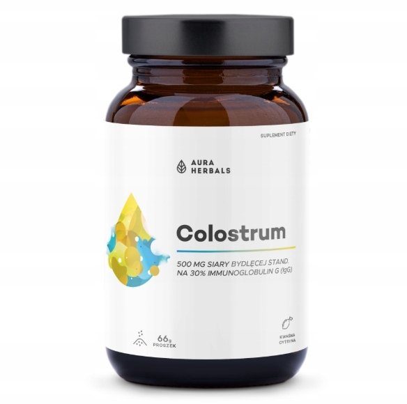 AURA HERBALS_Colustrum 500g suplement diety Kwaśna Cytryna 66g