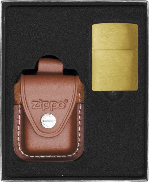 Zestaw ZIPPO Zapalniczka BRASS BRUSHED Prezentowy No4