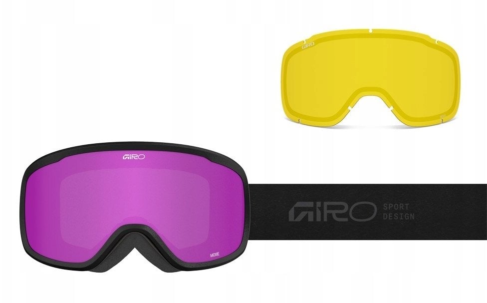 Giro Gogle zimowe damskie MOXIE BLACK STACKED (Cylindrical) (szyba AMBER PINK 19-42% S2 + YELLOW 80-99% S0)