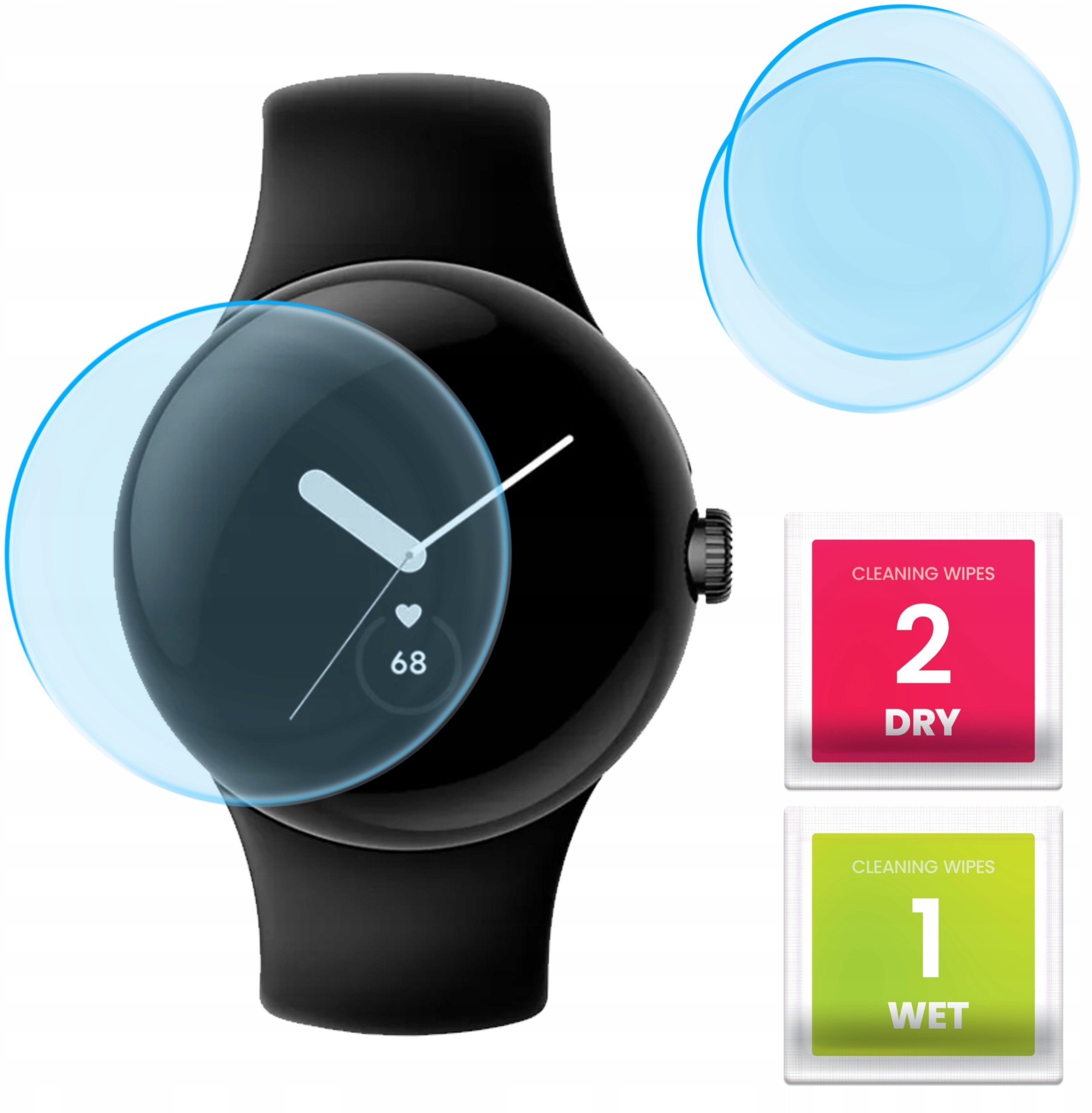 2-PAK Szkło Hybrydowe do Google Pixel Watch (Szkiełko, Ochronne, Odporne)