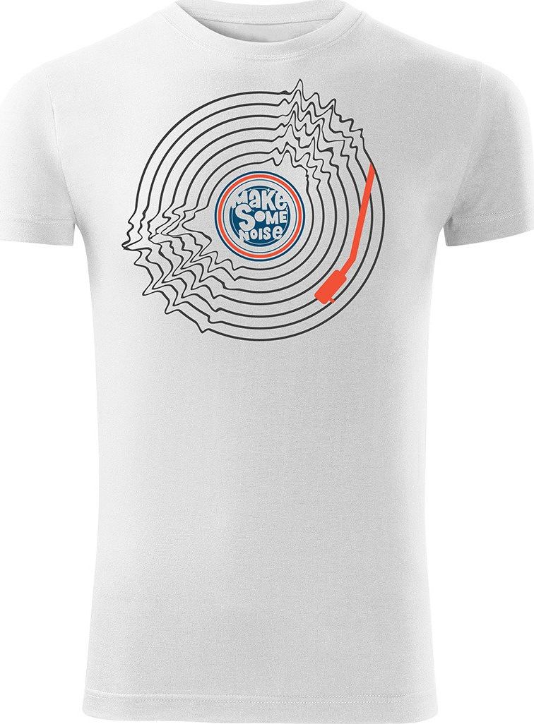 Topslang Koszulka z płytą winylową Vinyl męska biała SLIM XL