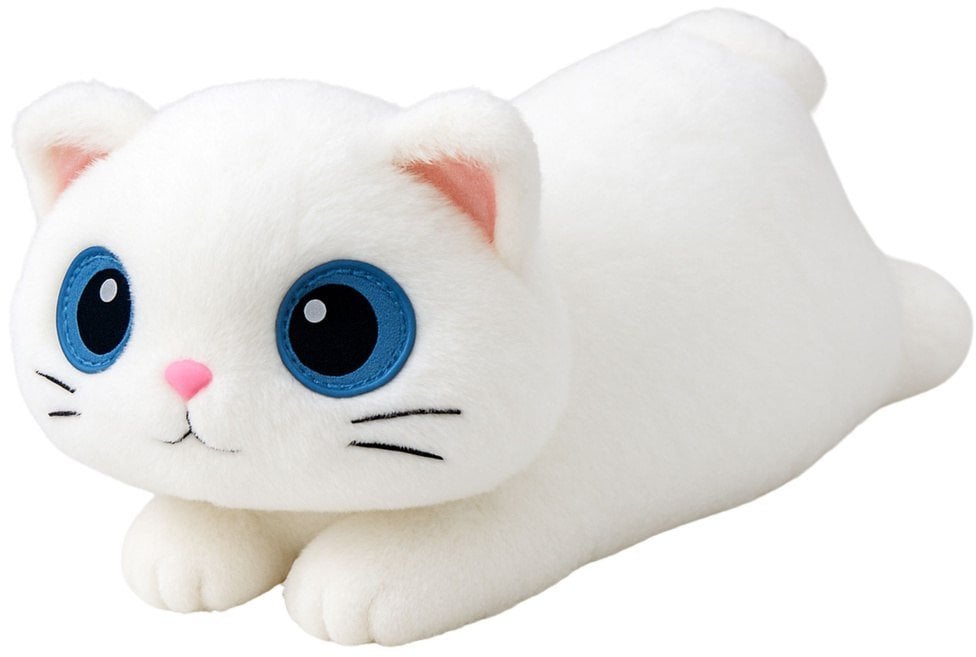 LeanToys Pluszowa Maskotka Przytulanka Kot Duże Oczy Biały 45cm
