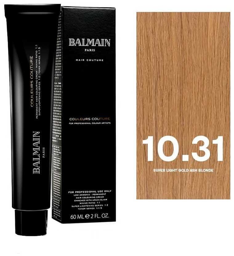 Balmain Professionnel, Couleurs Couture, Permanent Hair Dye, 10.31 Super Light Gold Ash, 60 ml For Women