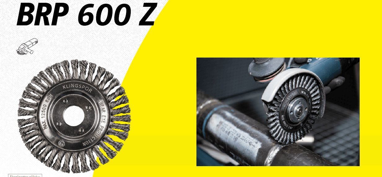 Klingspor K.SZCZOTKA DO RUR 115mm x 6 x 22,23 BRP600Z DRUT SKRĘCANY