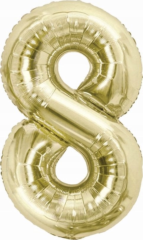 GoDan Balon foliowy B&C cyfra 8 szampańska 85 cm AA