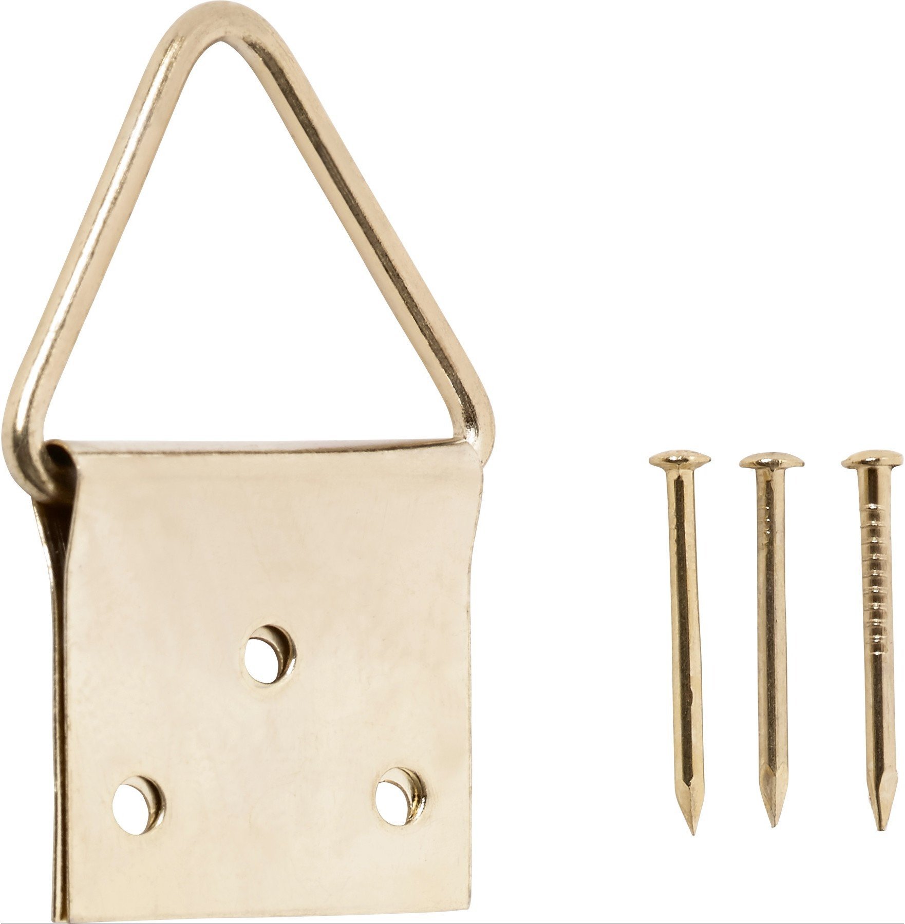 PICTURE HANGER BRASS PLAT 5/3 HOLES/6PCS