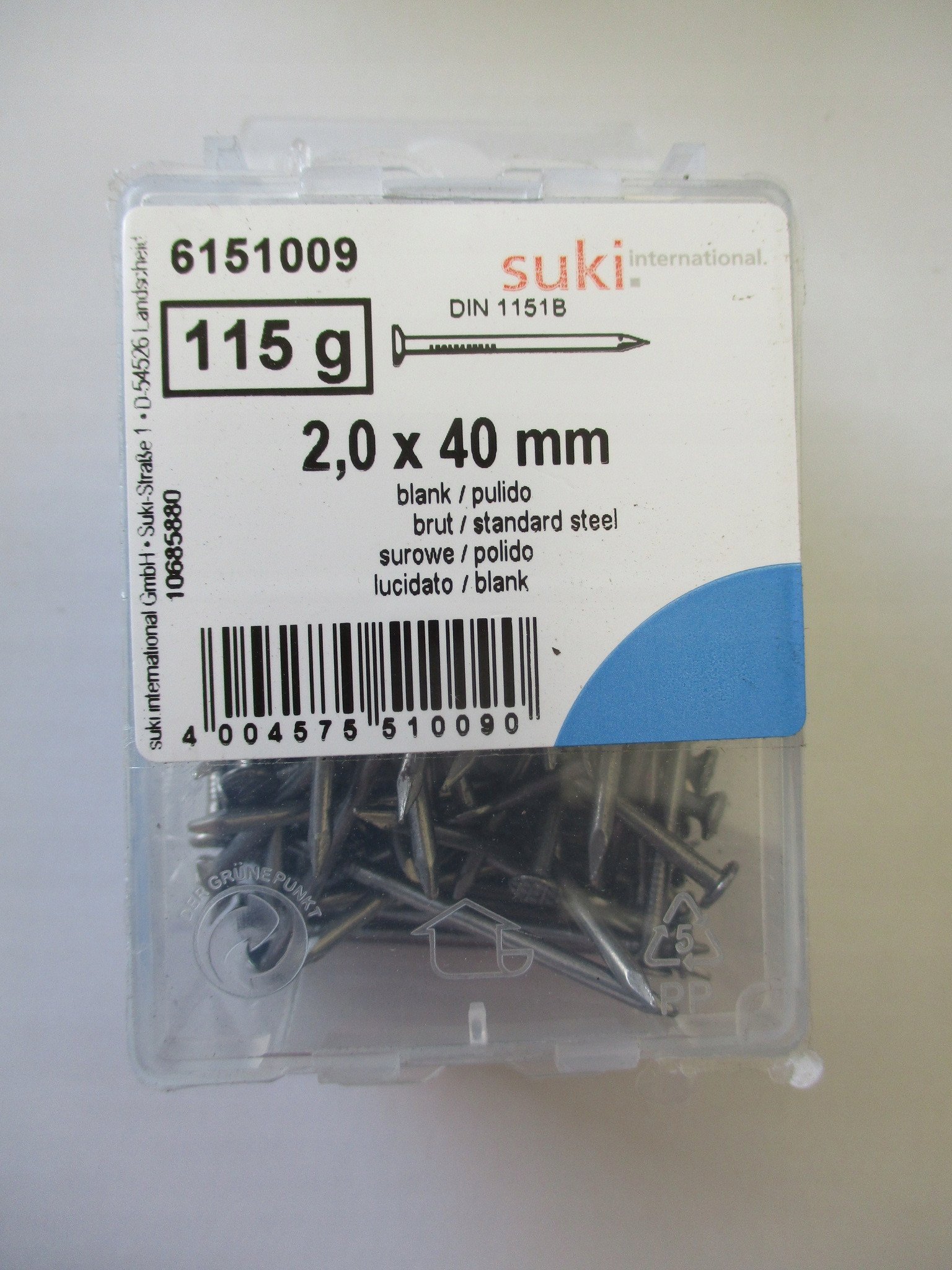 NAIL CH 2,0X40 PLAIN DIN1151B/ 115GR