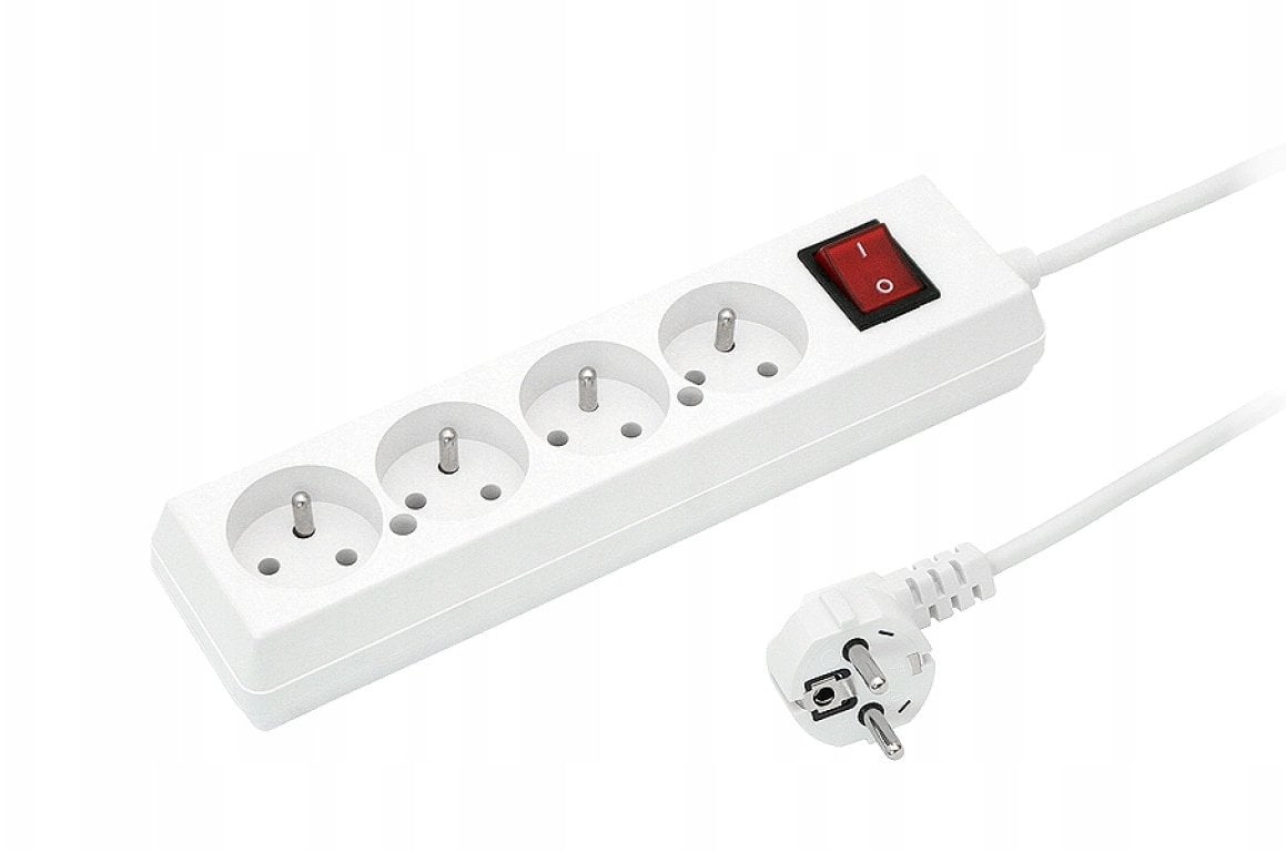 Velstro Przedłużacz with switch 4-sockets z/u 16A 3m /OMY 3x1,5/ white PS-470WS T-973310
